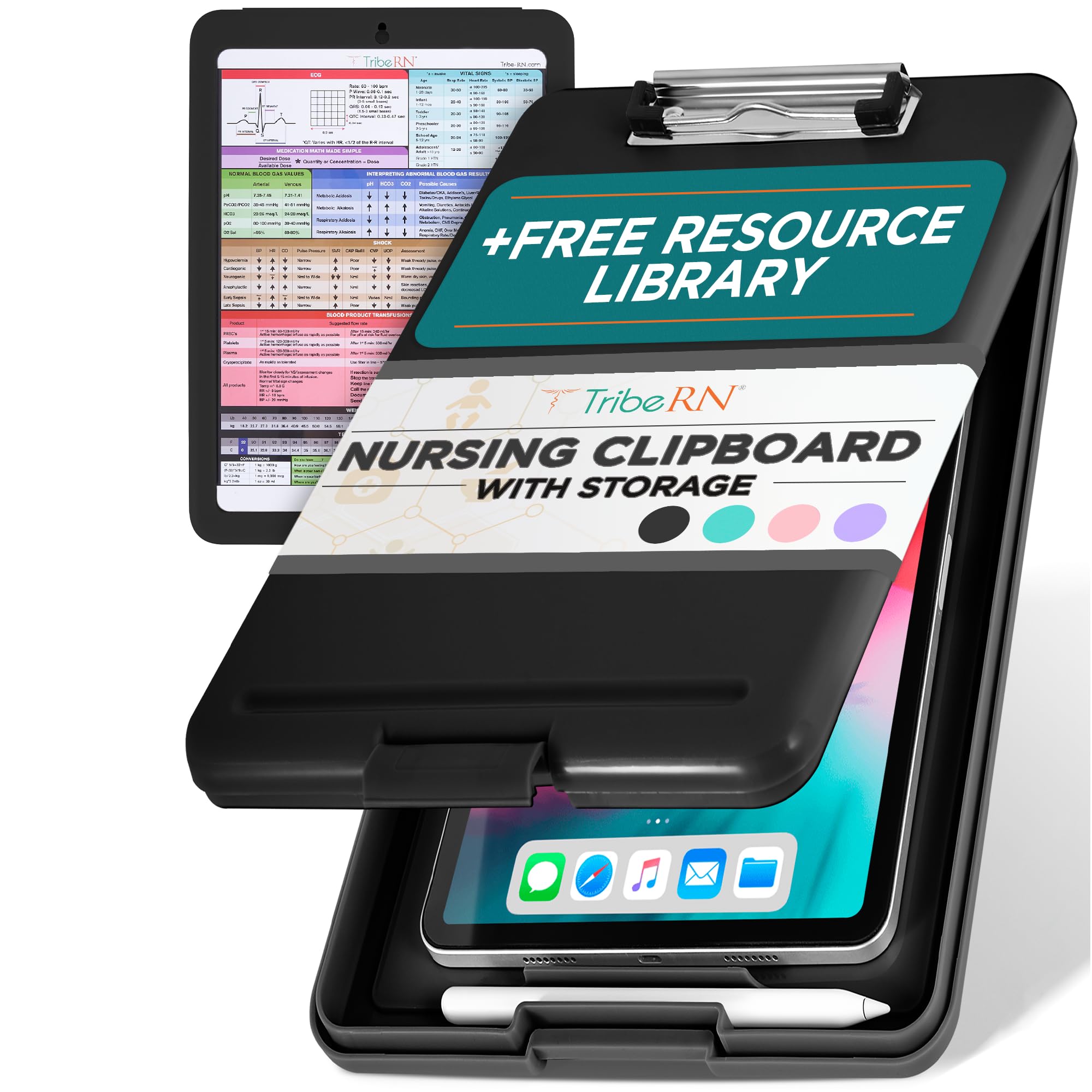 Amazon.com : Tribe RN Nursing Clipboard with Storage - Medical